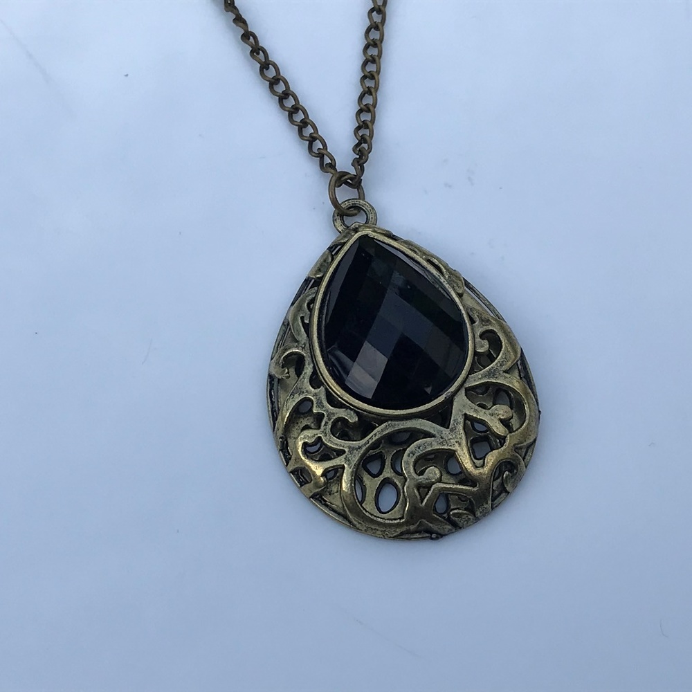Women Necklace Fashion Jewelry Bronze/Black Tone - Picture 3 of 8